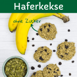 Eisenreiche Haferflockenkekse für Babys, Schwangere und Stillende, mit Kürbiskernen und Banane