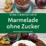 5-Minuten Marmelade ohne Zucker, auf einer Scheibe Brot, so schnell und einfach