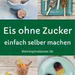 Eis ohne Zucker selber machen, viel Bilder von gesundem eis ohne Zucker, Nicecream, gefrorene Banane am Stiel, Slush-Eis und buntes Wassereis am Stiel