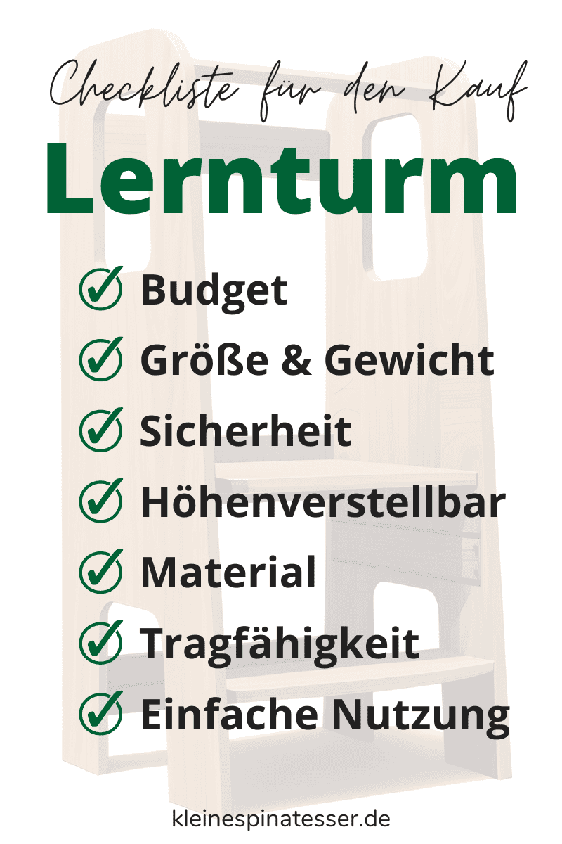 Checkliste für den Kauf von einem Lernturm, auch Learning Tower genannt